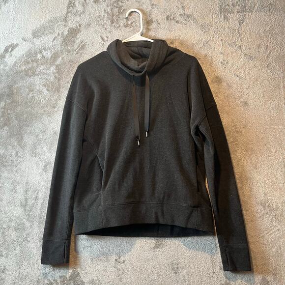 Lululemon Go Forward Pullover Fleece Sweater Heathered Core Black Size 6 - Picture 1 of 7